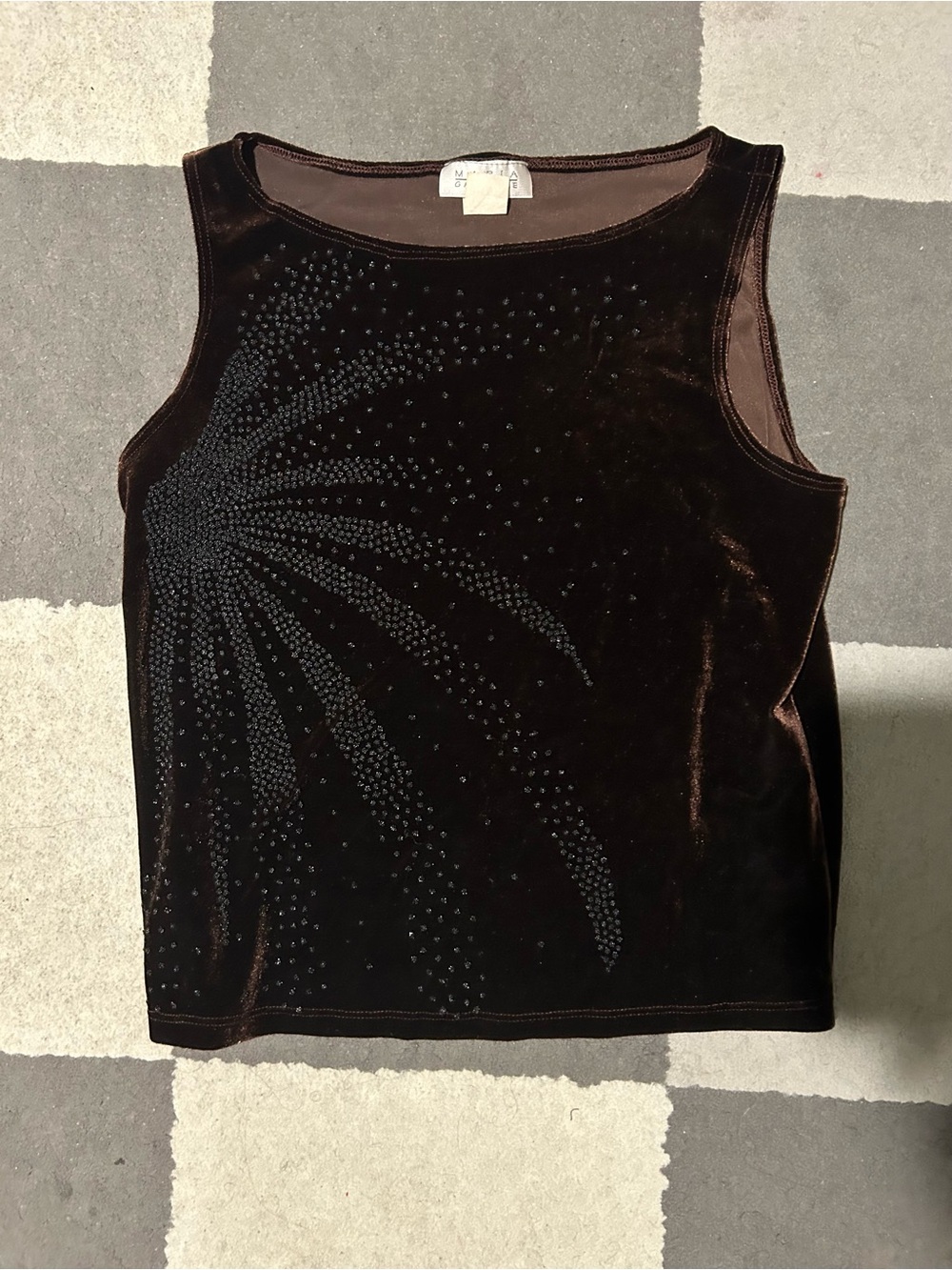 Y2K Maria Gabrielle NY Crushed Velvet Tank